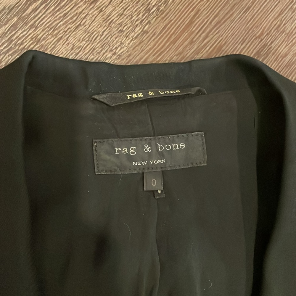 🔖Rag & Bone 100% breathable wool boyfriend fit oversized blazer size 0 black - Picture 8 of 14